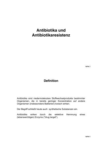 Antibiotika und Antibiotikaresistenz - ZMBH