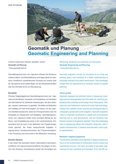 Annual Report 2012 - Departement Bau, Umwelt und Geomatik ...