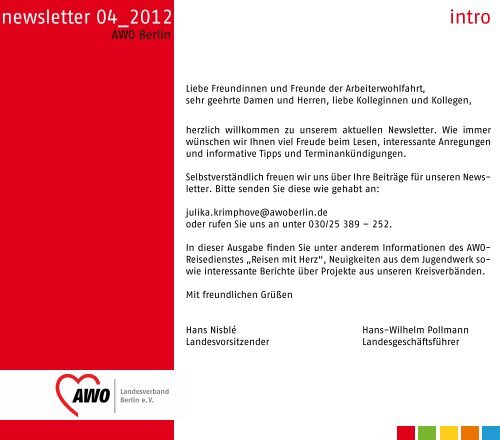 Newsletter des Landes-verbandes Mai 2012 - AWO Nordwest