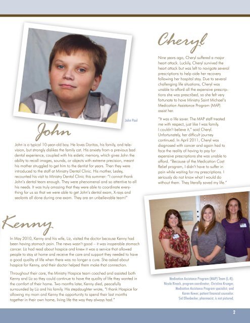Saint Michael's Foundation 2011 Annual Report - Ministry Health Care