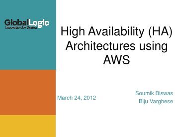 High Availability (HA) Architectures using AWS