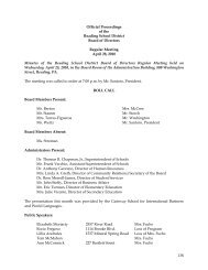 Official Proceedings of the Reading School District Board of ...