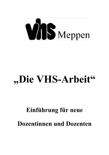 â€žDie VHS-Arbeitâ€œ - Volkshochschule Meppen
