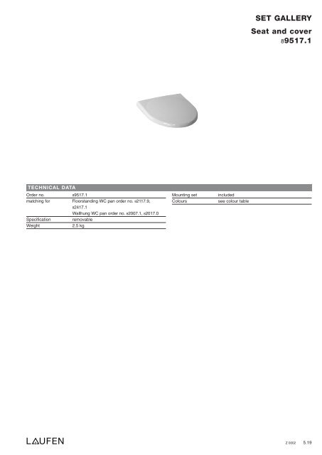 Technical catalogue LAUFEN