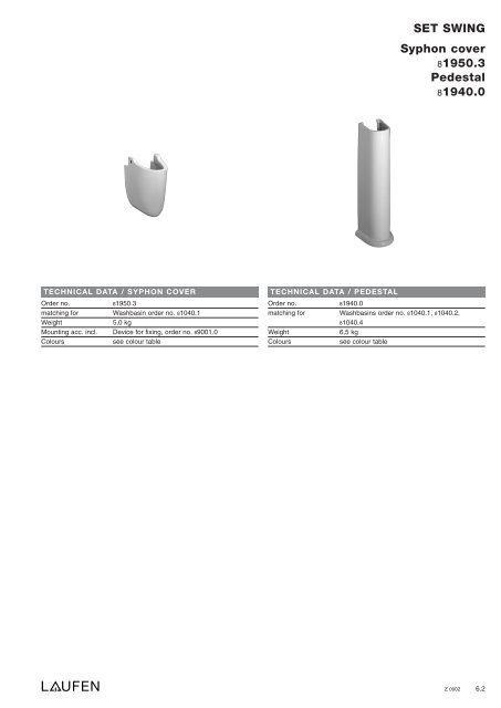 Technical catalogue LAUFEN