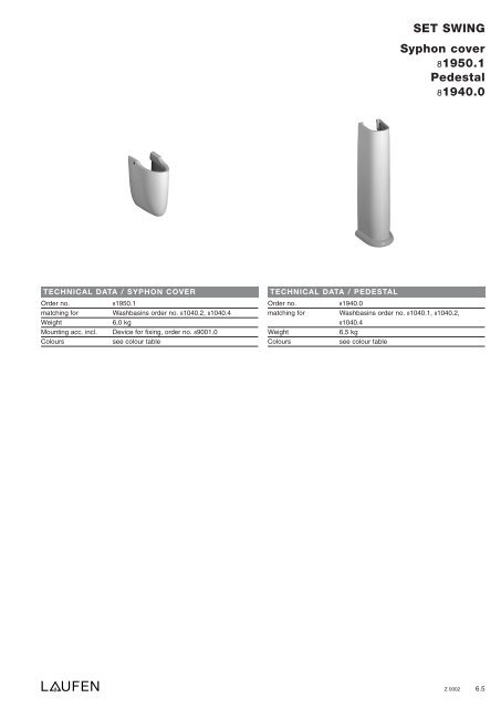 Technical catalogue LAUFEN