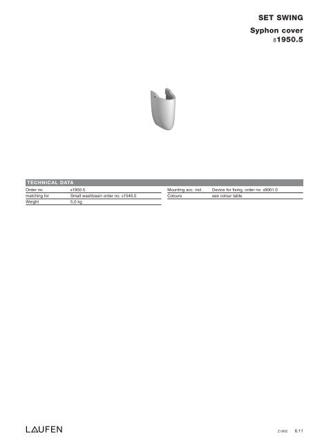 Technical catalogue LAUFEN