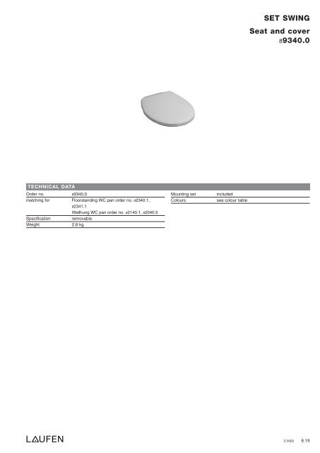 Technical catalogue LAUFEN