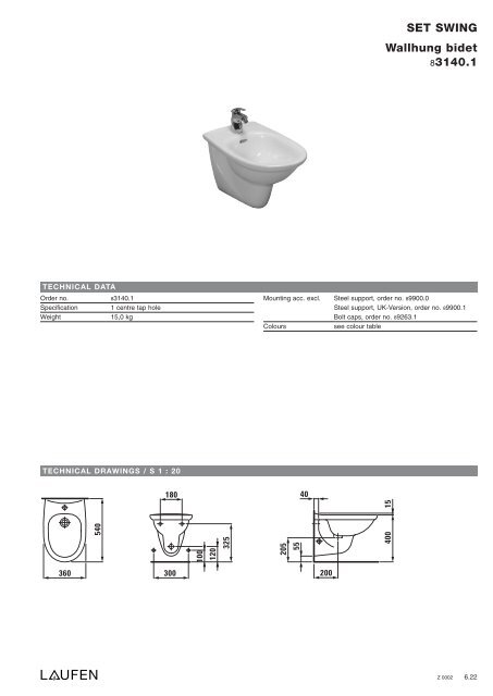 Technical catalogue LAUFEN