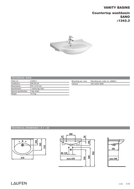 Technical catalogue LAUFEN