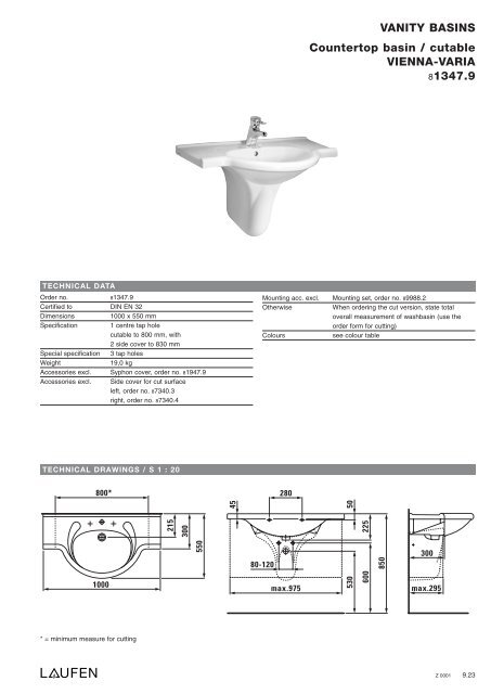 Technical catalogue LAUFEN