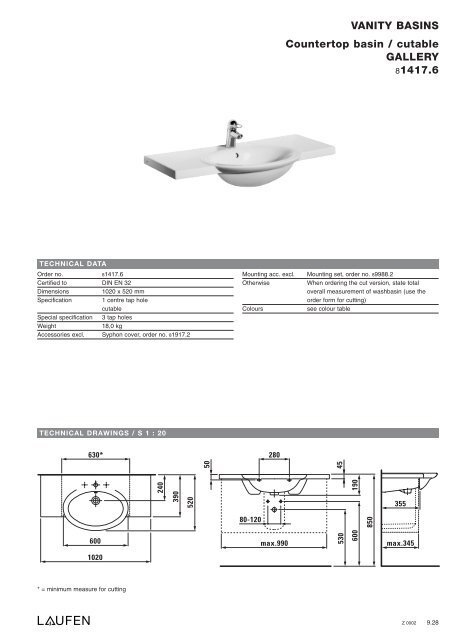 Technical catalogue LAUFEN