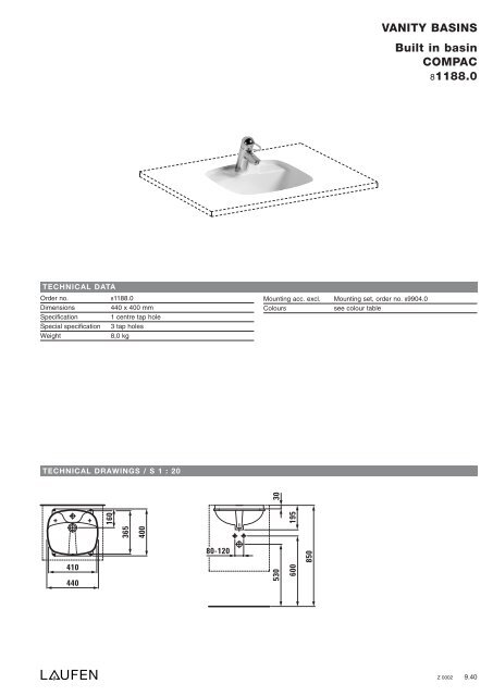 Technical catalogue LAUFEN