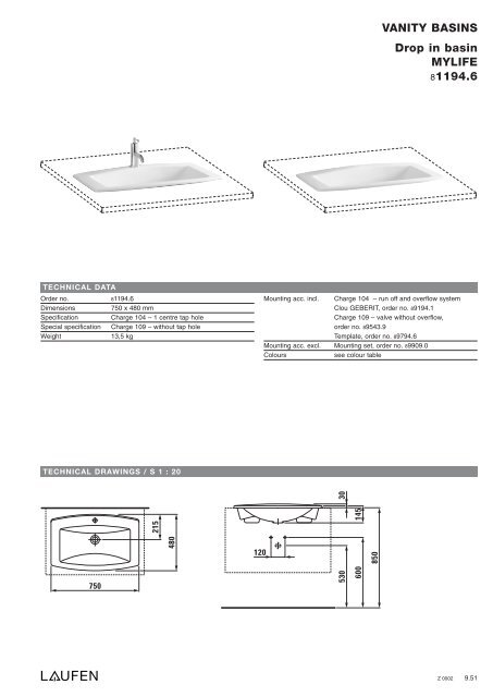 Technical catalogue LAUFEN