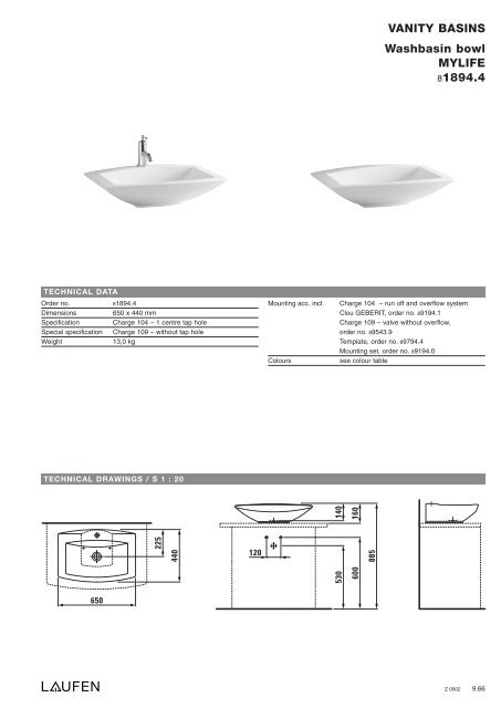 Technical catalogue LAUFEN