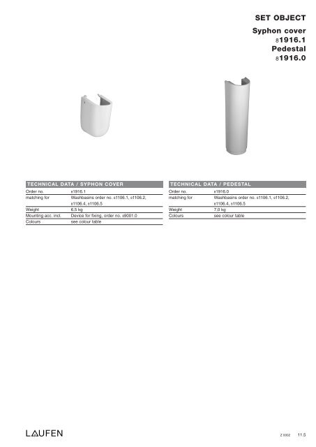 Technical catalogue LAUFEN