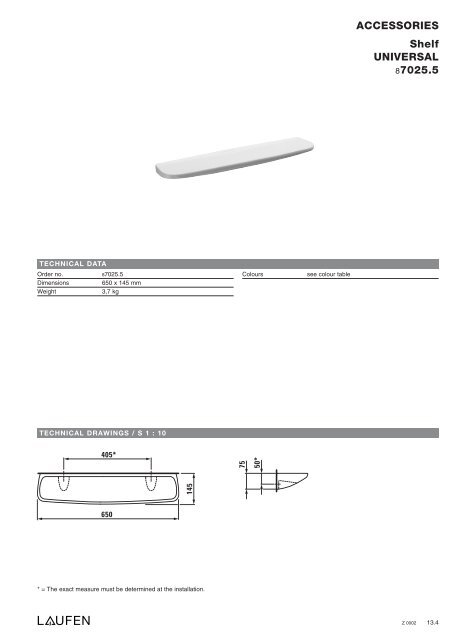 Technical catalogue LAUFEN