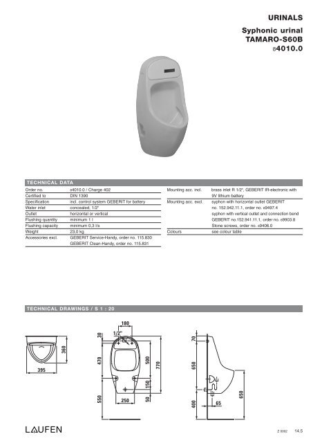 Technical catalogue LAUFEN