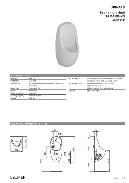 Technical catalogue LAUFEN