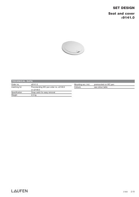 Technical catalogue LAUFEN