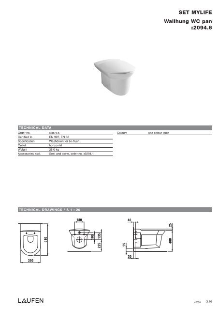 Technical catalogue LAUFEN