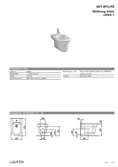 Technical catalogue LAUFEN