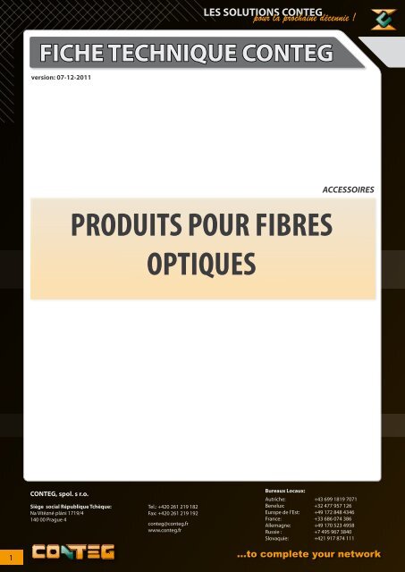 PRODUITS POUR FIBRES OPTIQUES - Conteg