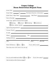 Room Reservation Request Form - Casper College