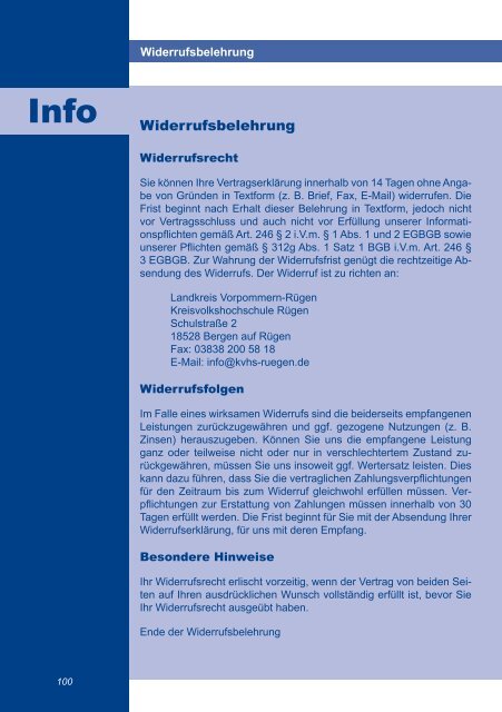 Jahresprogramm 2012 - Volkshochschulverband Mecklenburg ...