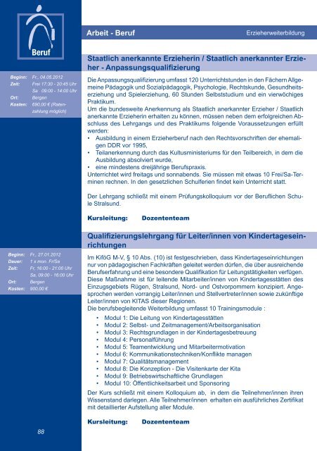 Jahresprogramm 2012 - Volkshochschulverband Mecklenburg ...