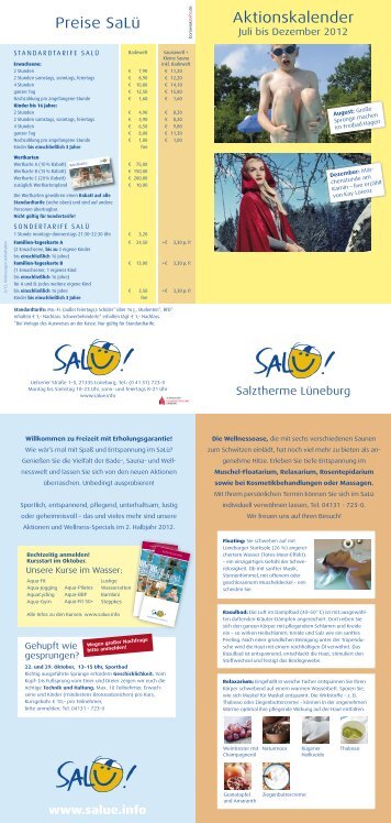 Preise SaLü Aktionskalender - Salü Salztherme Lüneburg