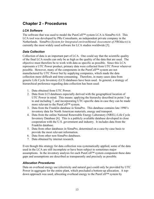 A Life Cycle Assessment of the PureCell Stationary Fuel Cell System ...