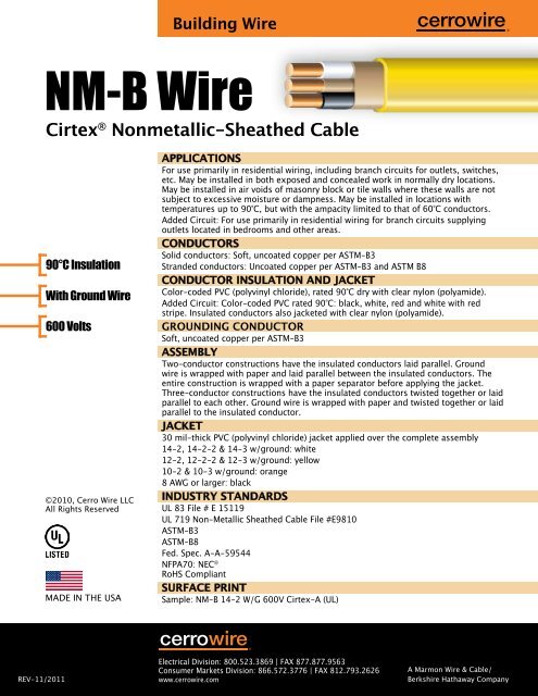 Service Entrance Cable - Cerro Wire and Cable Company
