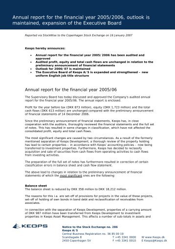 Annual report for the financial year 2005/2006, outlook ... - Shopic.com