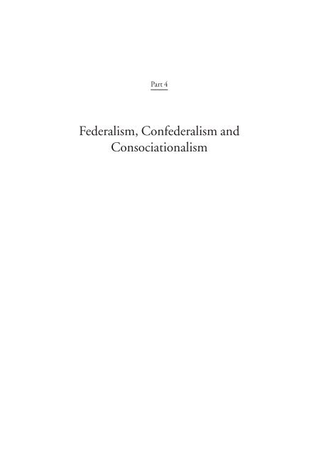 Federalism, Confederalism and Consociationalism - Political Science