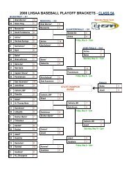 2008 LHSAA BASEBALL PLAYOFF BRACKETS - CLASS 5A