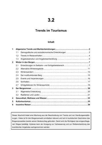 3.2 Trends im Tourismus - Vorarlberg