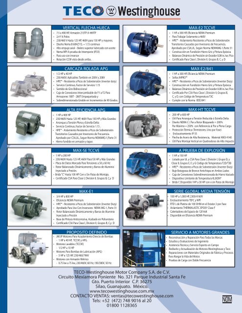 TECO-Westinghouse Motor Company SA de CV Circuito Mexiamora