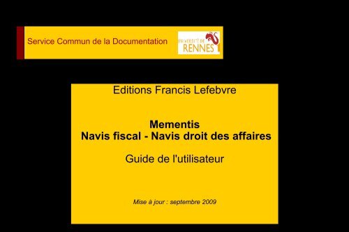 Editions Francis Lefebvre Mementis Navis fiscal - Navis droit des ...