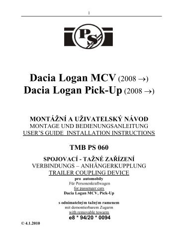 Dacia Logan Pick-Up - Anhängerkupplung