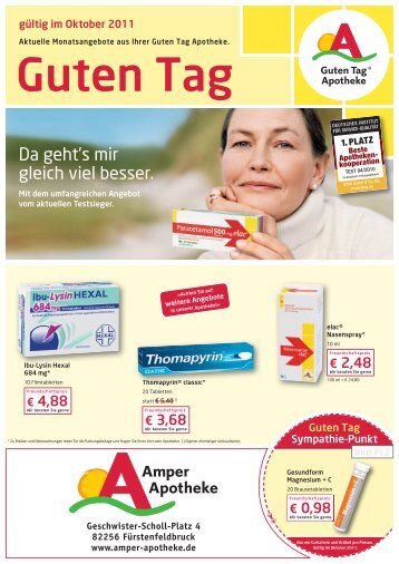 Da geht's mir gleich viel besser. - Die Amper Apotheke - Guten Tag ...