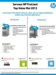 Serveur HP ProLiant Top Value Mai 2013 - Hewlett-Packard France ...
