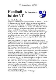 Handball in Kempenâ€¦ bei der VT