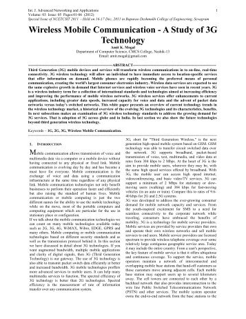 Wireless Mobile Communication - International Journal of Advanced ...