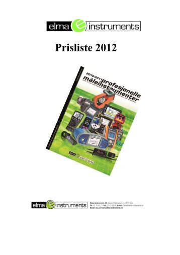 Last ned prisliste... - Elma Instruments