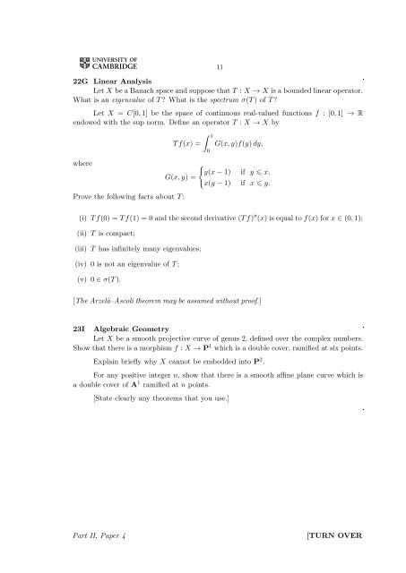 MATHEMATICAL TRIPOS Part II PAPER 4 Before you begin read ...