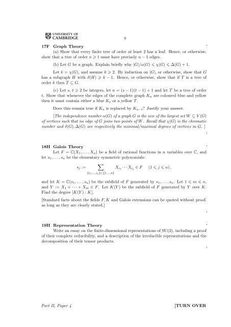 MATHEMATICAL TRIPOS Part II PAPER 4 Before you begin read ...