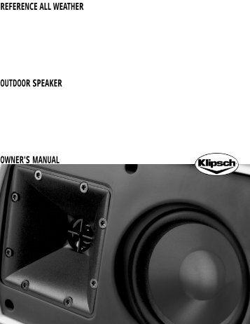 REFERENCE ALL WEATHER OUTDOOR SPEAKER ... - Shopatron