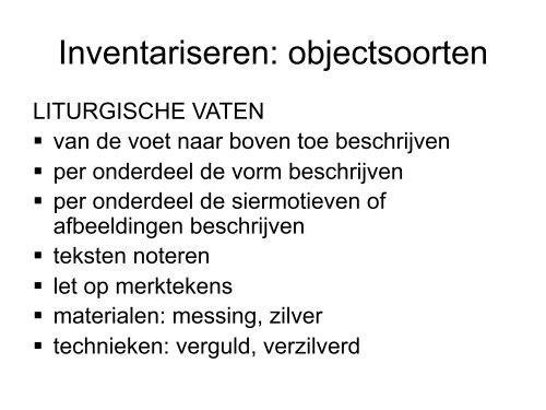 INVENTARISEREN: HOE EN WAAROM - Open kerken