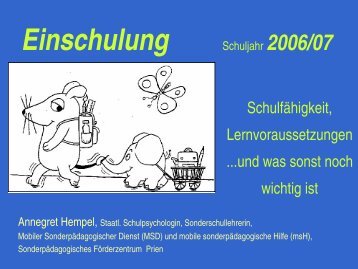 Einschulung und Schulfähigkeit - Sonderpädagogisches ...